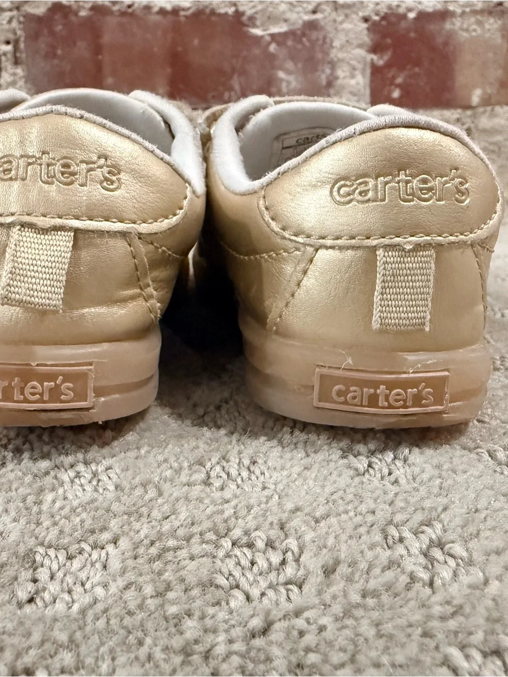 Carter's Metallic Gold Double-Strap Toddler Sneakers